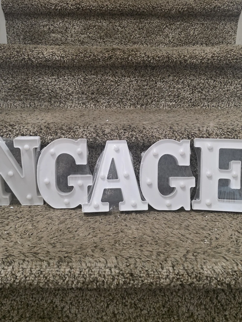 White Marquee Letter Wall Decor - ENGAGED